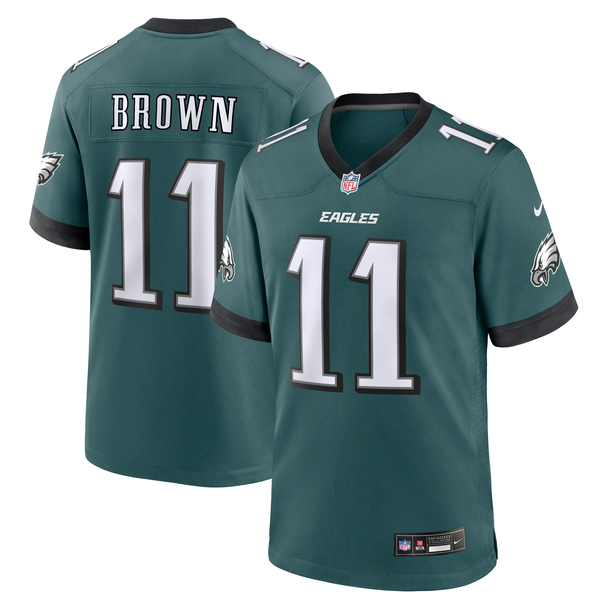 Philadelphia Eagles Nike Game Heimtrikot - Mitternachtsgrün - A.J. Brown - Herren Image