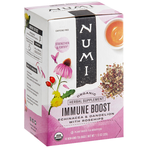 Numi Organic Immune Boost Herbal Tea Bags - 96/Case