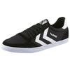 Sneaker HUMMEL "Slimmer Stadil Canvas Low", Gr. 47, schwarz-weiß (schwarz, weiß), Veloursleder, Textil, sportlich, Schuhe Retrosneaker Sneaker low Skaterschuh