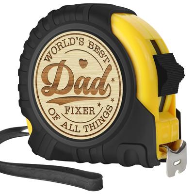 TEMU 1pc Engraved Measuring For Dad, 45# Steel , Switch , 24.6ft - Father's Day, , Christmas From Daughter, Son, Wife Image