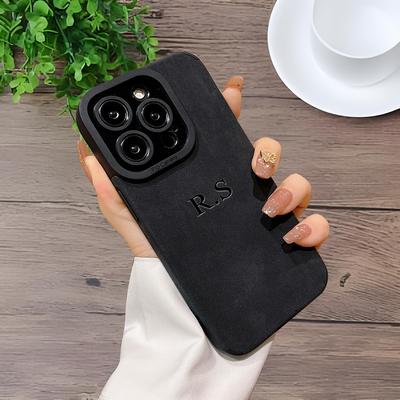 TEMU Personalized Phone Case For Iphone 16 15 14 11 Pro Customized Name Initials Letters Engraved 3d Diy Luxury Leather Shockproof Case For Iphone 11 12 13 Pro Max Gifts Image