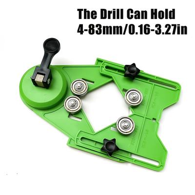 TEMU 1pc Multi-face Hole Positioning Tool For Ceramic Tile, Glass, And Marble - Green Suction Cup Drill Guide Image