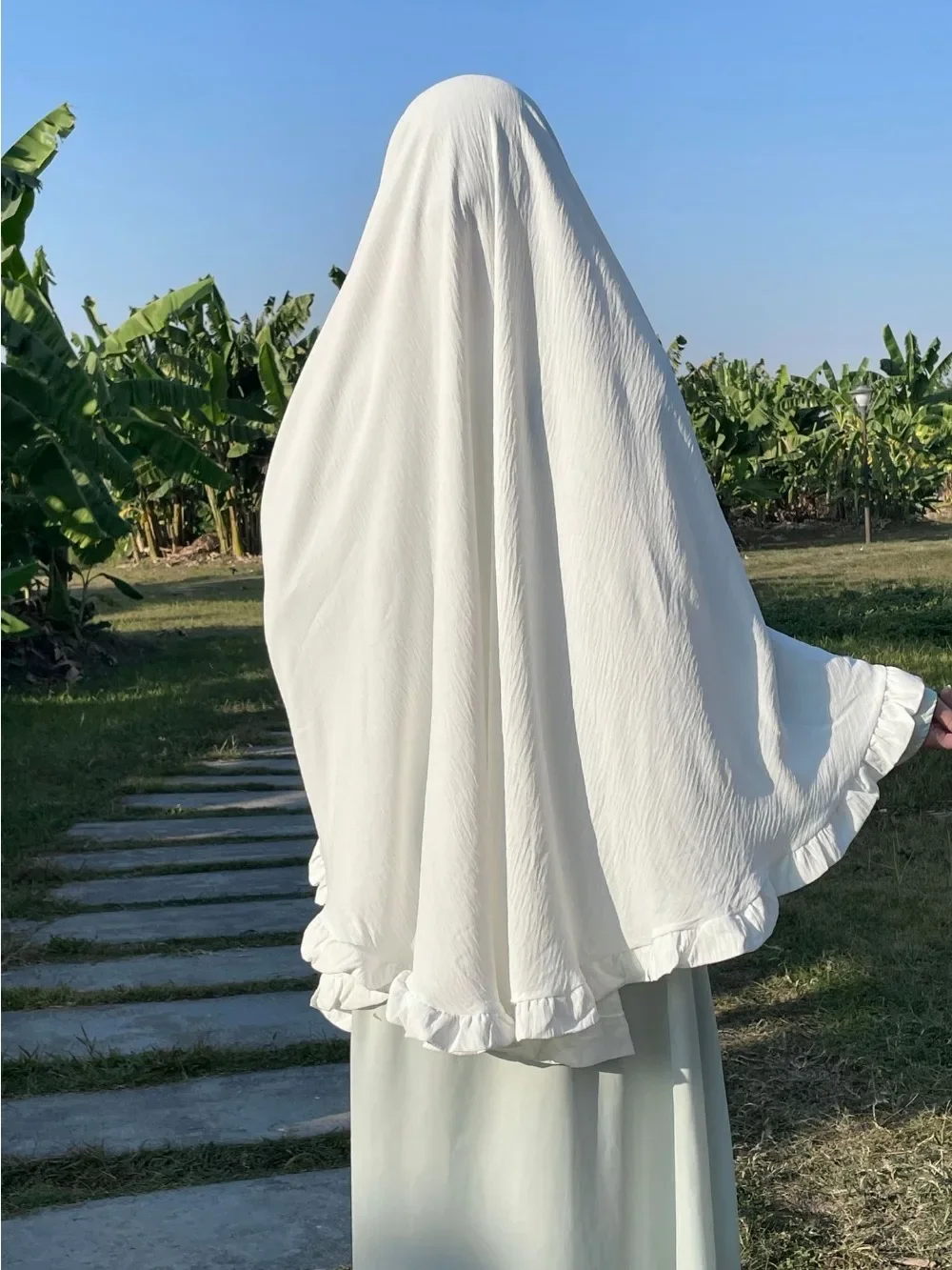 Gebet Khimar Frauen Hijiab für Eid Muslim Long Khimars 1-teiliges Kopftuch Ramdan Schal One Piece Jubha Islamische Hijabs Musulman Image