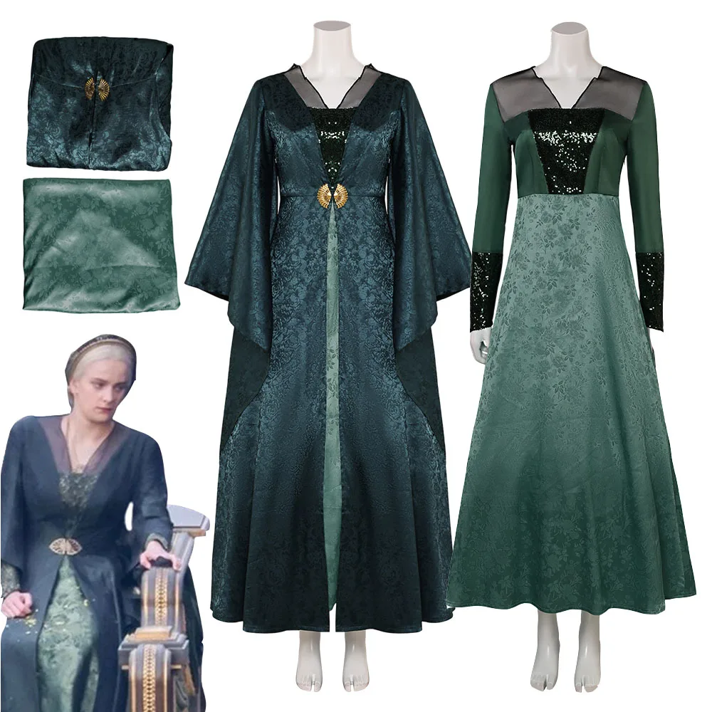 Dragon Helaena Cosplay Robe Kleid Kostüm Der Drache Staffel 2 Cosplay Umhang Verkleidung Für Frauen Erwachsene Halloween Karneval Anzug Image