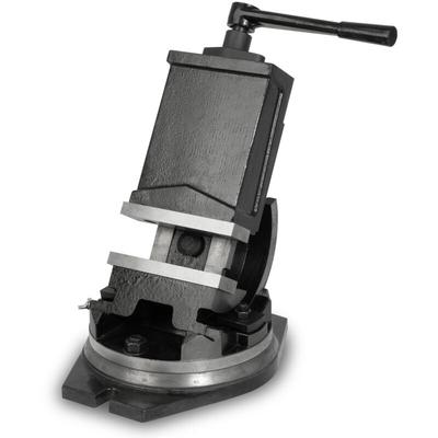 Maschinenschraubstock drehbar und kippbar aus Stahlguss, Max. Spannbreite 125mm, Backenbreite Image