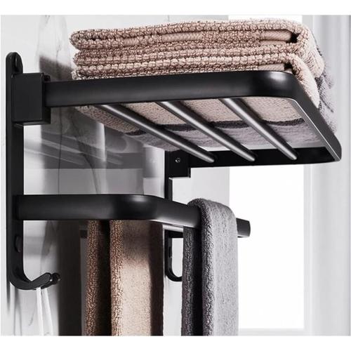 Badezimmer-Handtuchhalter, montiertes faltbares Aufbewahrungsregal, Aluminiumraum, wandmontierter