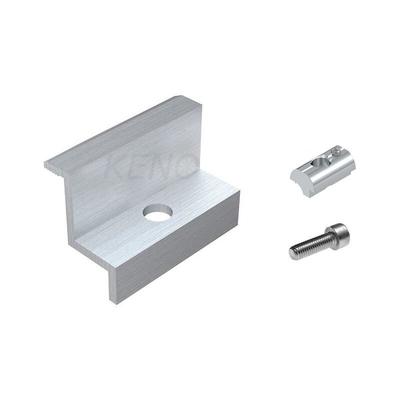 Markenlos - 10 st. Solar Endklemme 30mm Komplett Befestigungsset Silber mit Nutenstein Image