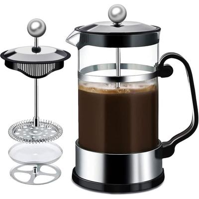 French-Press-Kaffeemaschine, 1000 ml, French-Press-Kaffeemaschine aus Glas,