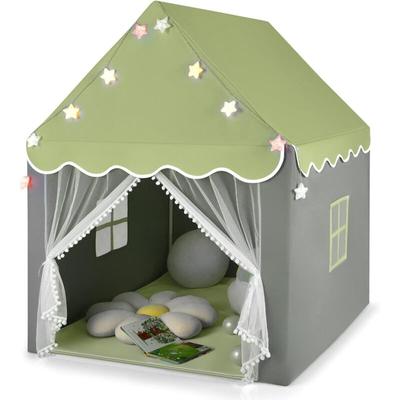 Kinderspielhaus mit Sternenlichter, Prinzessin Prinzess Kinderzelt mit Fenster, Spielzelt, Image