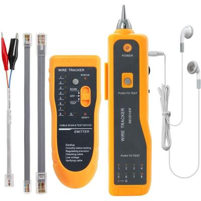 Aougo - Netzwerkkabeldetektor, RJ45/RJ11-Tester für Telefonleitungen und LAN-Kabel, Leitungsdetektor Image