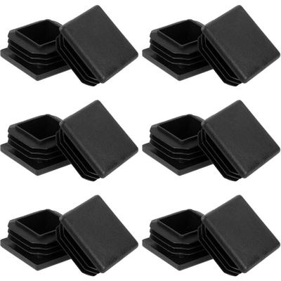 12 Stück Rohrstopfen 30x30 mm Schwarz Fußkappen Kunststoff Quadratischer Endstopfen Lamellenstopfen Image