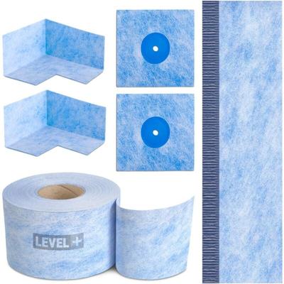 LEVEL+ Bandset Dusche Balkon Dichtband Dichtbahn Duschelement Ecken Profi Set B7 Image