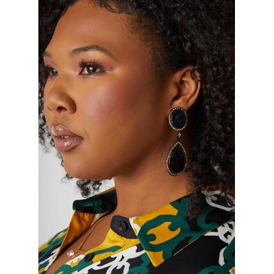 Plus Size Crystal & Bead Clip On Earrings