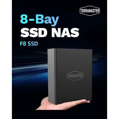 TERRAMASTER F8 SSD NAS Storage - 8Bay All SSD N95 QuadCore CPU, 8GB RAM, Palm-Sized Powerful Network Attached Storage(Diskless))