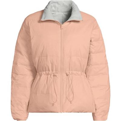 Wanderweight Down Ultralight Packable Reversible Jacket, Women, size: 20-22, plus, Pink, Nylon, by Lands' End