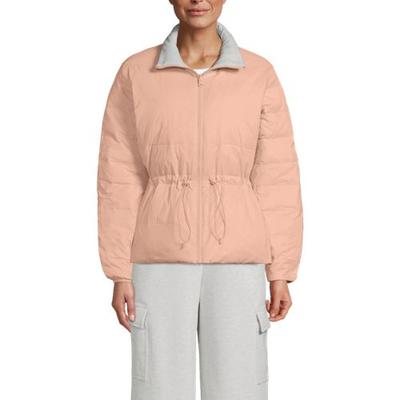 Wanderweight Down Ultralight Packable Reversible Jacket, Women, size: 14-16, regular, Pink, Nylon, by Lands' End