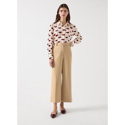Joel Camel Viscose Blend Twill Button Waist Trouser, Camel