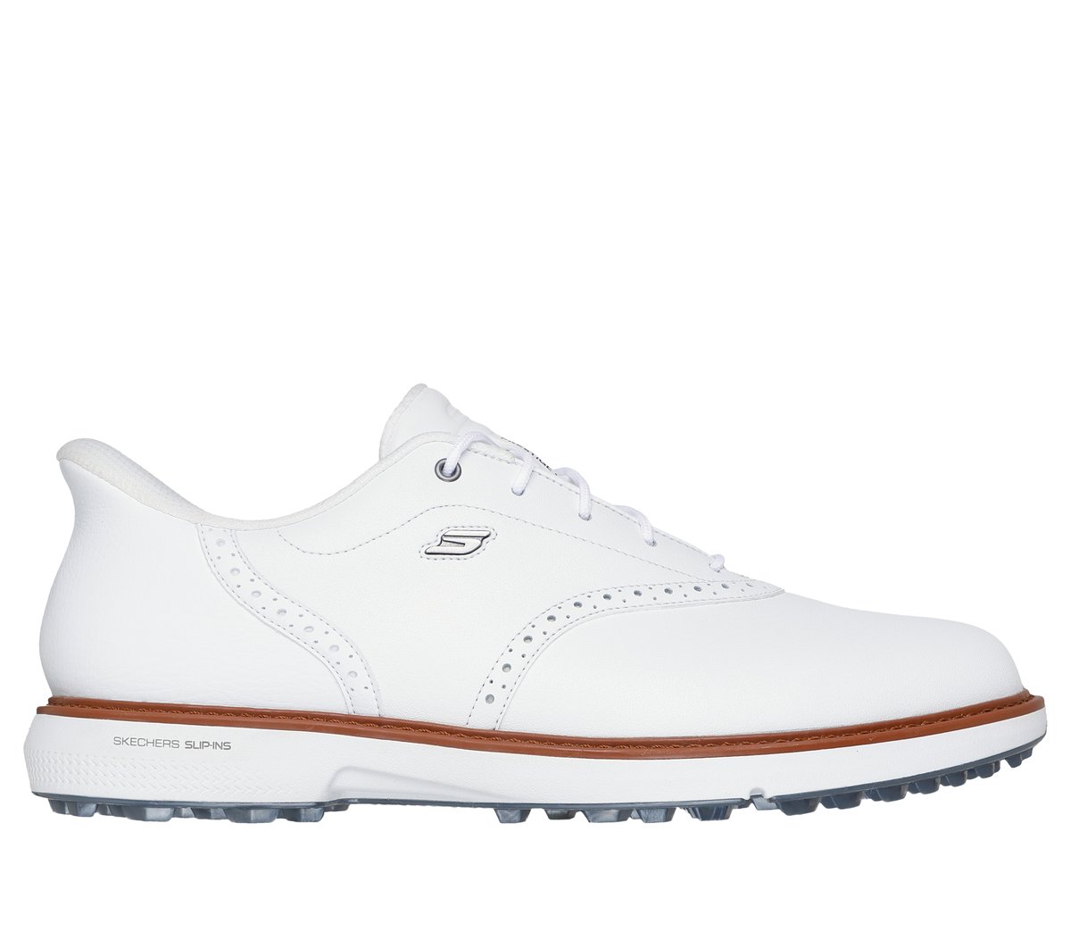 Skechers Men's Slip-ins Waterproof: GO GOLF Prestige SL Shoes | Size 11.0 Extra Wide | White | Leather/Synthetic/Textile | Arch Fit