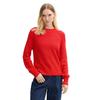 Strickpullover TOM TAILOR DENIM, Damen, Gr. L (40), rot (scarlet rot), Strick, Obermaterial: 50% Baumwolle, 50% Polyacryl, modisch, regular fit taillenbedeckt, Rundhals, Langarm Bündchen, Pullover, mit Strick-Struktur