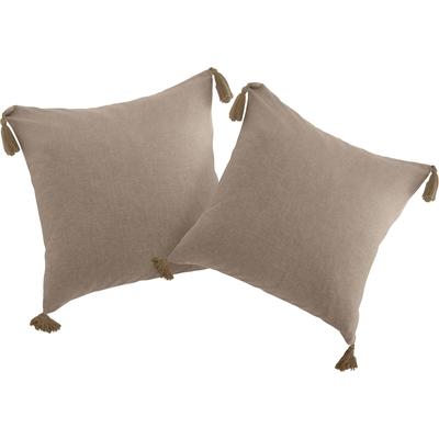 Kissenbezug "Jada", beige, B:50cm L:50cm, Baumwolle, Baumwolle, LEGER HOME BY LENA GERCKE, Kissenbezüge, Kissenhülle ohne Füllung, 2-er Set, modern und zeitloses Design, 50x50 Image