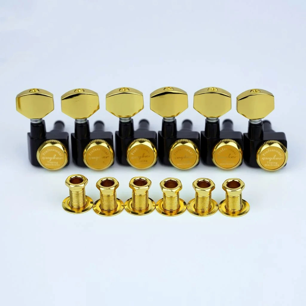 Guyker 6r/6l Maschinen köpfe keine Schrauben Verriegelung Stimm schlüssel Stifte Tuner Chrom Image