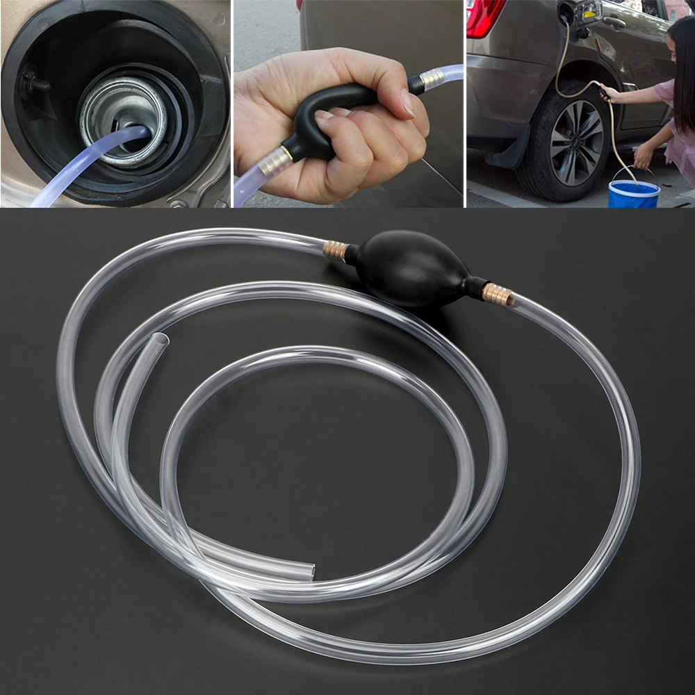 Siphon Autozubehör Benzin Diesel Flüssigkeit Manuelle Pumpe Wasser Öl Transferpumpe PVC Rohr Auto Kraftstoff Gaspumpe Image