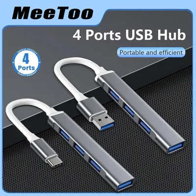 4Port USB 3,0 Hub USB Hub Hoch geschwindigkeit Typ C Splitter 5 Gbit/s für PC-Computer Zubehör Multi port Hub 4 USB 3,0 2,0 Ports Image