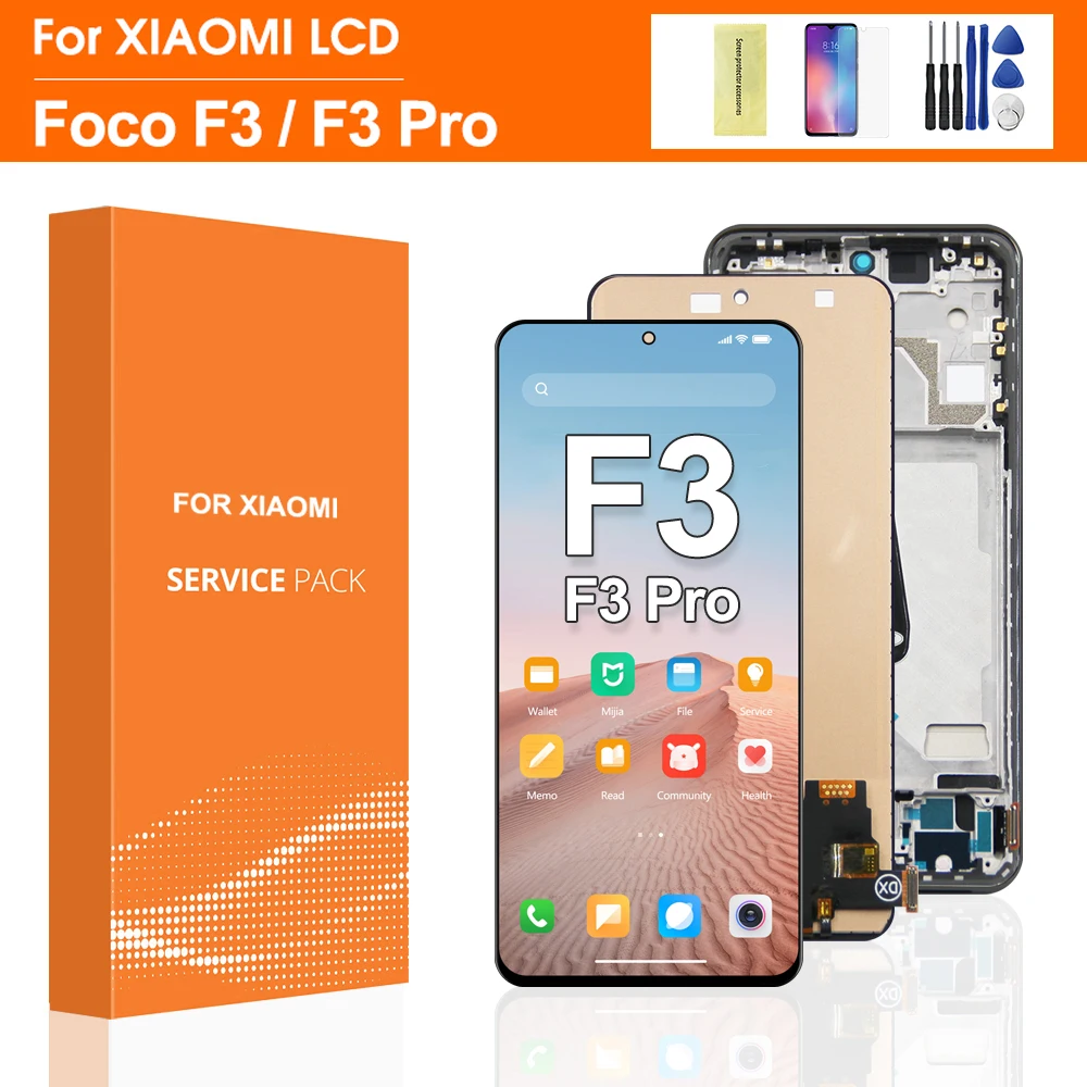 6,67 Zoll AMOLED Poco F3 Display, für Xiaomi Poco F3 M2012K11AG LCD-Display, digitaler Touchscreen mit Rahmenersatz Image