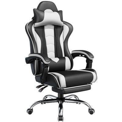 Yaheetech - Gaming Stuhl mit Massagefunktion Ergonomischer Gamer Stuhl mit Fußstütze, Bürostuhl Image