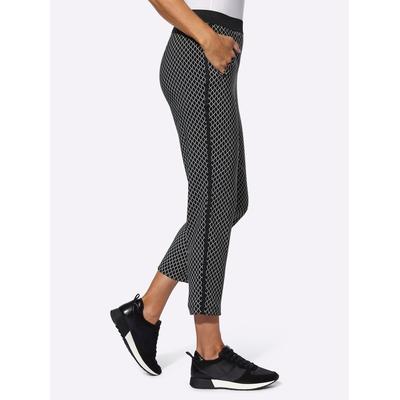 Webhose CLASSIC BASICS, Damen, Gr. 52, Normalgrößen, schwarz-weiß (schwarz, weiß, bedruckt), 85% Polyester, 12% Viskose, 3% Elasthan, gemustert, mehrfarbig, 7/8-Länge, Hosen Image