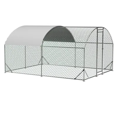 LZBEITEM Large Chicken Coop Metal Chicken Run with Waterproof and Anti-UV Cover, Dome Shaped Walk-in