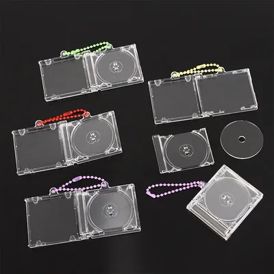 Blank Album Mini CD Case Keychain CD Player Keyring Peripheral Commemorative Album Key Holder For