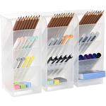 Lot de 3 grands organiseurs de bureau - Rangement pour stylos pour bureau, école, fournitures pour