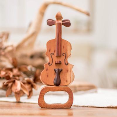 Sweet Sound,'Violin Home Accent Carved from Sustainable Mahogany Wood'