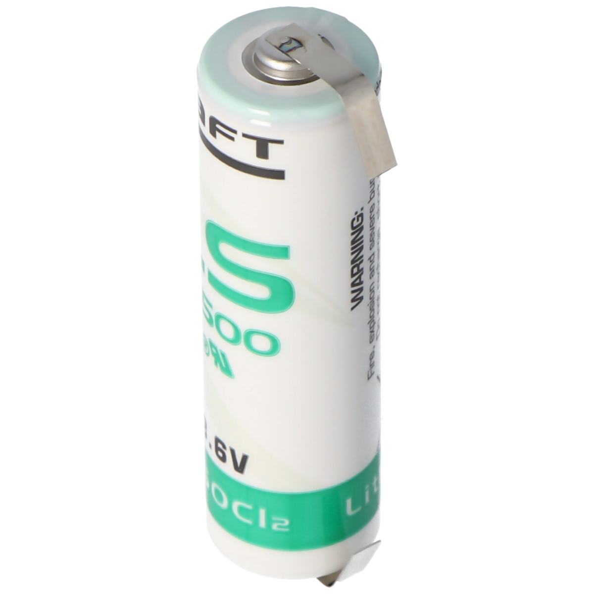 SAFT LS14500CNR Lithium Batterie mit U-Form Lötfahnen Image