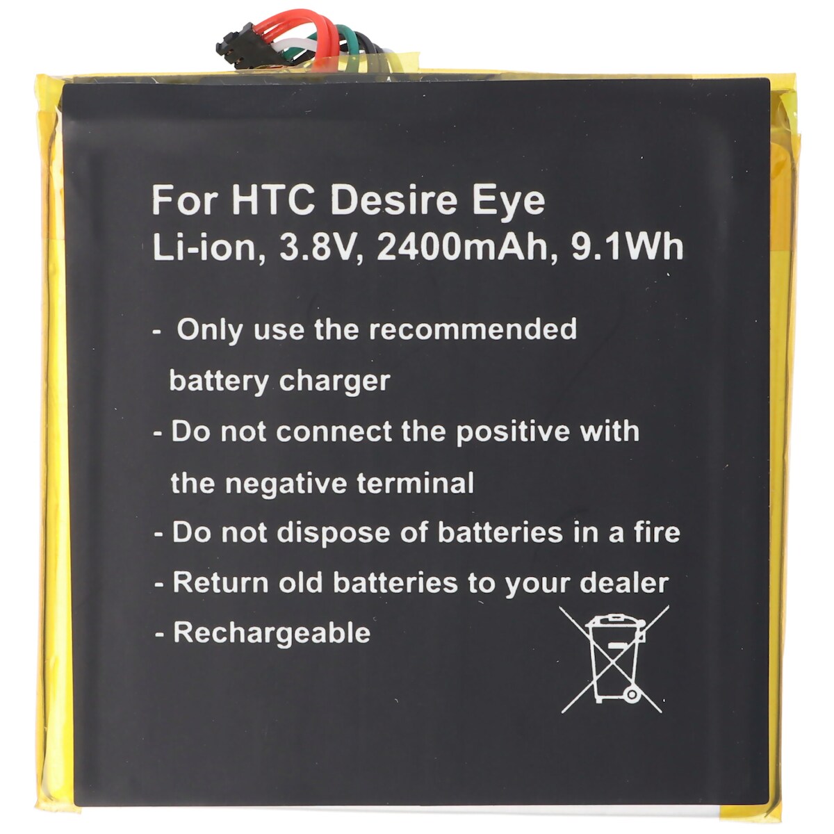 AccuCell Akku passend für HTC Desire Eye, Li-Ion, 3,8V, 2400mAh, 9,1Wh, built-in, ohne Werkzeug Image
