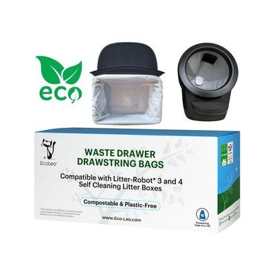EcoLeo Automatic Litter-Robot Compatible & Compostable with Drawstrings Cat Litter Box Liners, 40 count