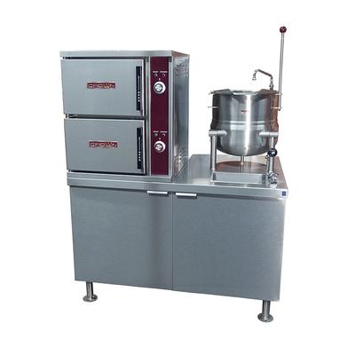 Crown Steam GCX-10-6 NG 10 Pan / 10 Kettle Convection Commercial Steamer - Cabinet, Natural Gas, Stainless Steel, Gas Type: NG