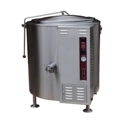 Crown Steam GL-40E NG 40 gal. Steam Kettle - Stationary, 2/3 Jacket, Natural Gas, Stainless Steel, Gas Type: NG