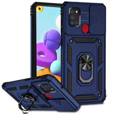 TEMU Shockproof Armor Case With Slide Camera Lens Protection For For Galaxy A21s - Phone Back Cover Image