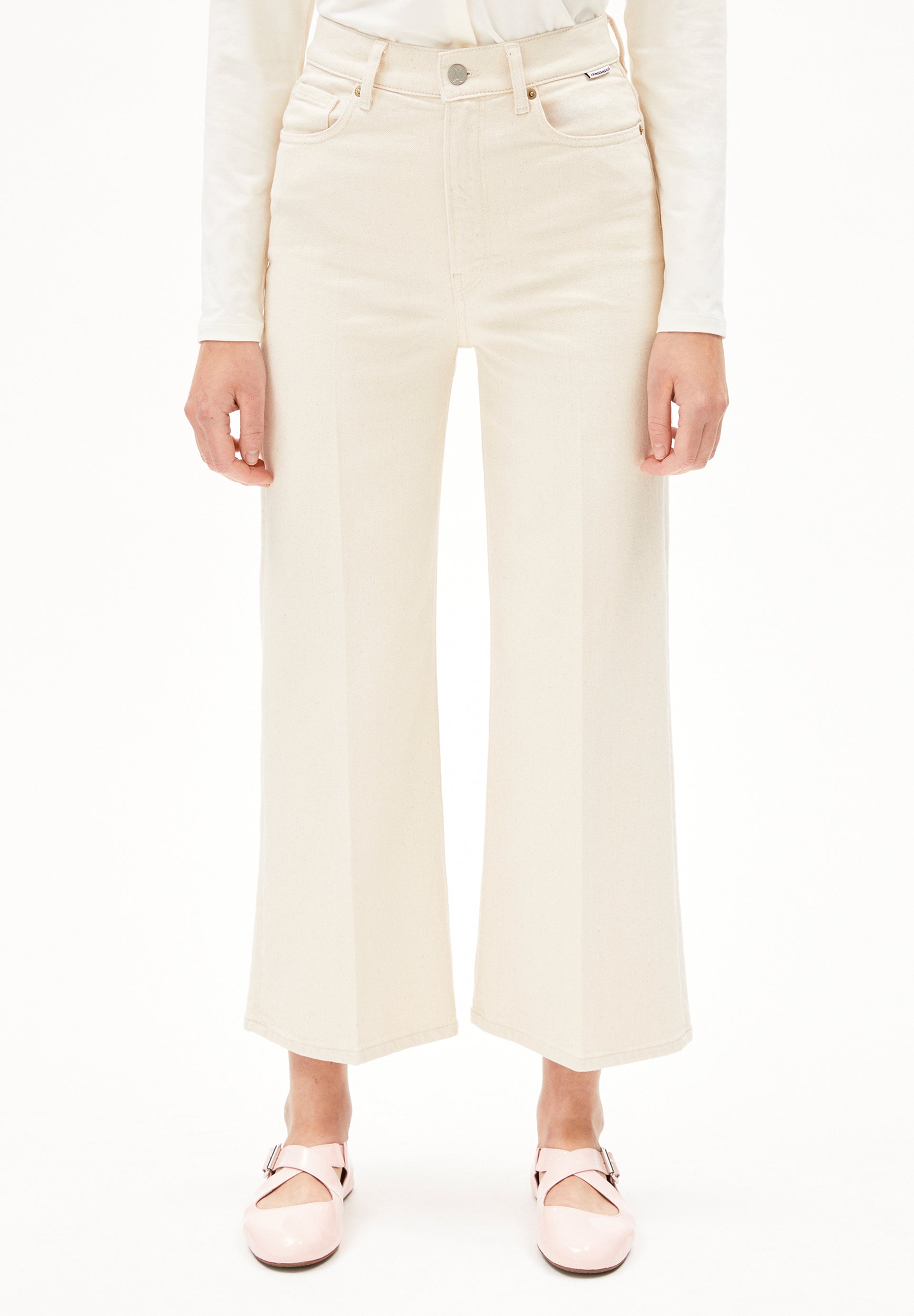 MURLIAA CROPPED | Wide Jeans recycelte Baumwolle Comfort-Stretch - beige (26-32) Image