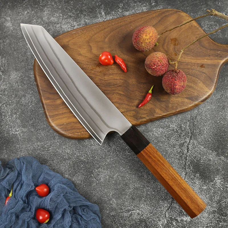 8-Zoll-Kiritsuke-Messer 9-lagiger verkleideter Stahl VG10-Klinge Holzgriff Sharp Chef Cleaver Slicing Japanisches Küchenmesser Kochutensilien Image