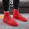 Stiefeletten Männer Rot Schwarz Weiß Casual Schuhe Aus Echtem Leder Luxus Personalisierte Original Design Stiefel zapatillas de hombre