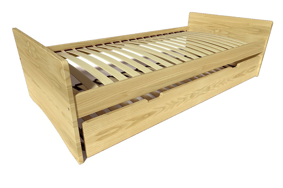 Lit gigogne 80x190 ABC pin massif - Miel