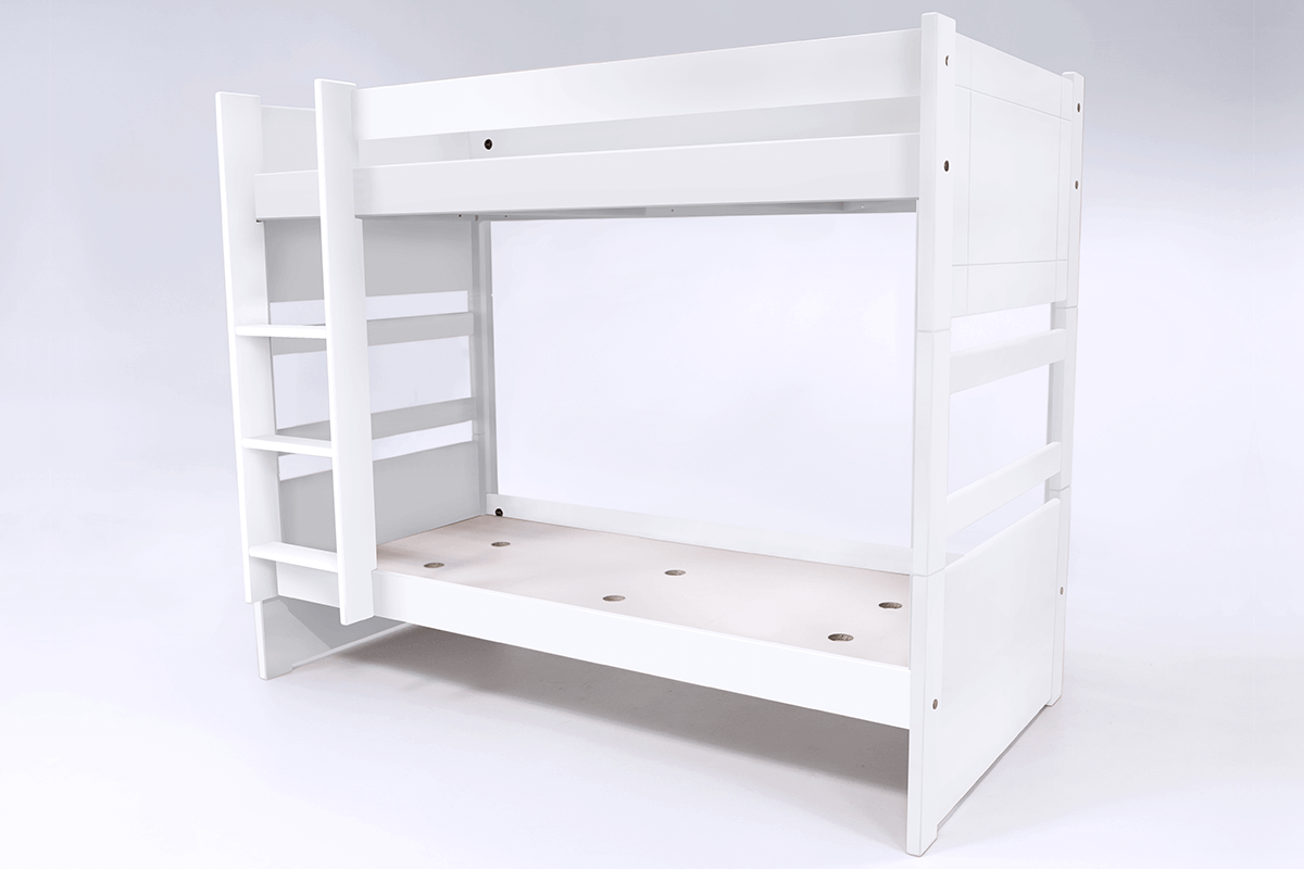 Lit superposé 2 places 90x190 séparable bois Duo - Blanc
