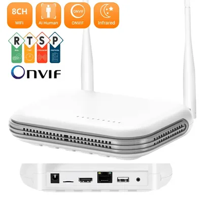 WiFi NVR 8CH / 4CH 6MP H.265 Onvif Network Video Recorder for Wireless Security System Support Face