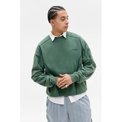 iets frans. Green Contrast-Stitch Sweatshirt - Green S at Urban Outfitters