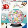 Puzzle RAVENSBURGER ""Puzzle-Ball Squishmallows"", bunt, Puzzles, KinderB:13cm H:13cm, Made in Europe, B:13cm H:13cm