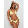 Triangel-Bikini-Top MODA MINX "Amour Triangle", Damen, Gr. XS, gelb, 82% Polyamid, 18% Elasthan, unifarben, elegant, Bikini-Oberteile, mit stilvollem Steinbesatz