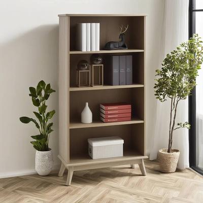 Newport 5 Tier Wood Bookcase Modern Bookshelf with Open Shelves for Living Room, Office Bedroom Sturdy Storage Shelf Unit